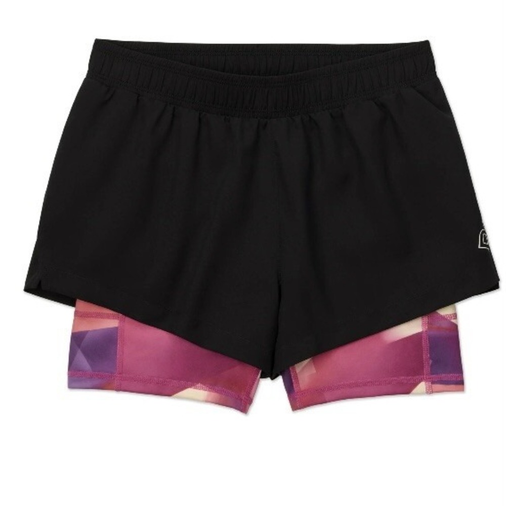Reebok Girls Double Layered Running Shorts XXL 18 New with Tags Black Pockets